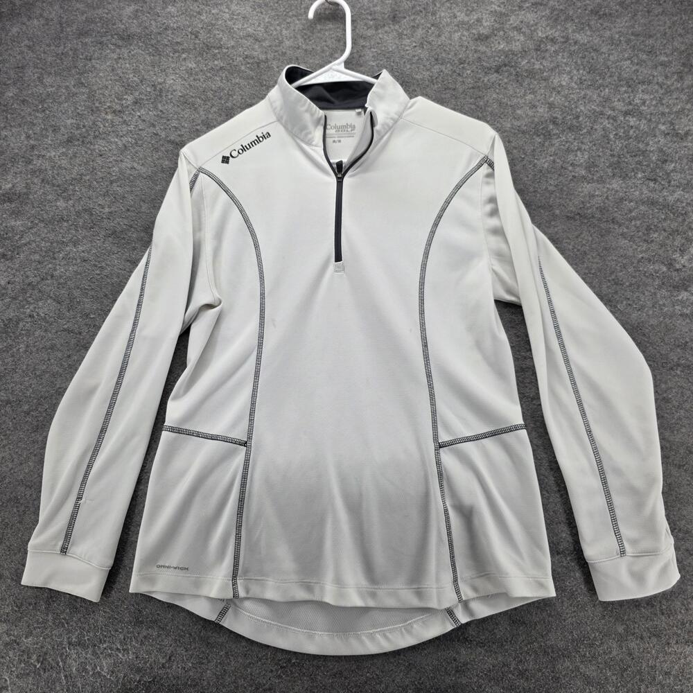 Columbia Golf Pullover Womens Medium Gray Omni-Wick Quarter Zip Athletic Top